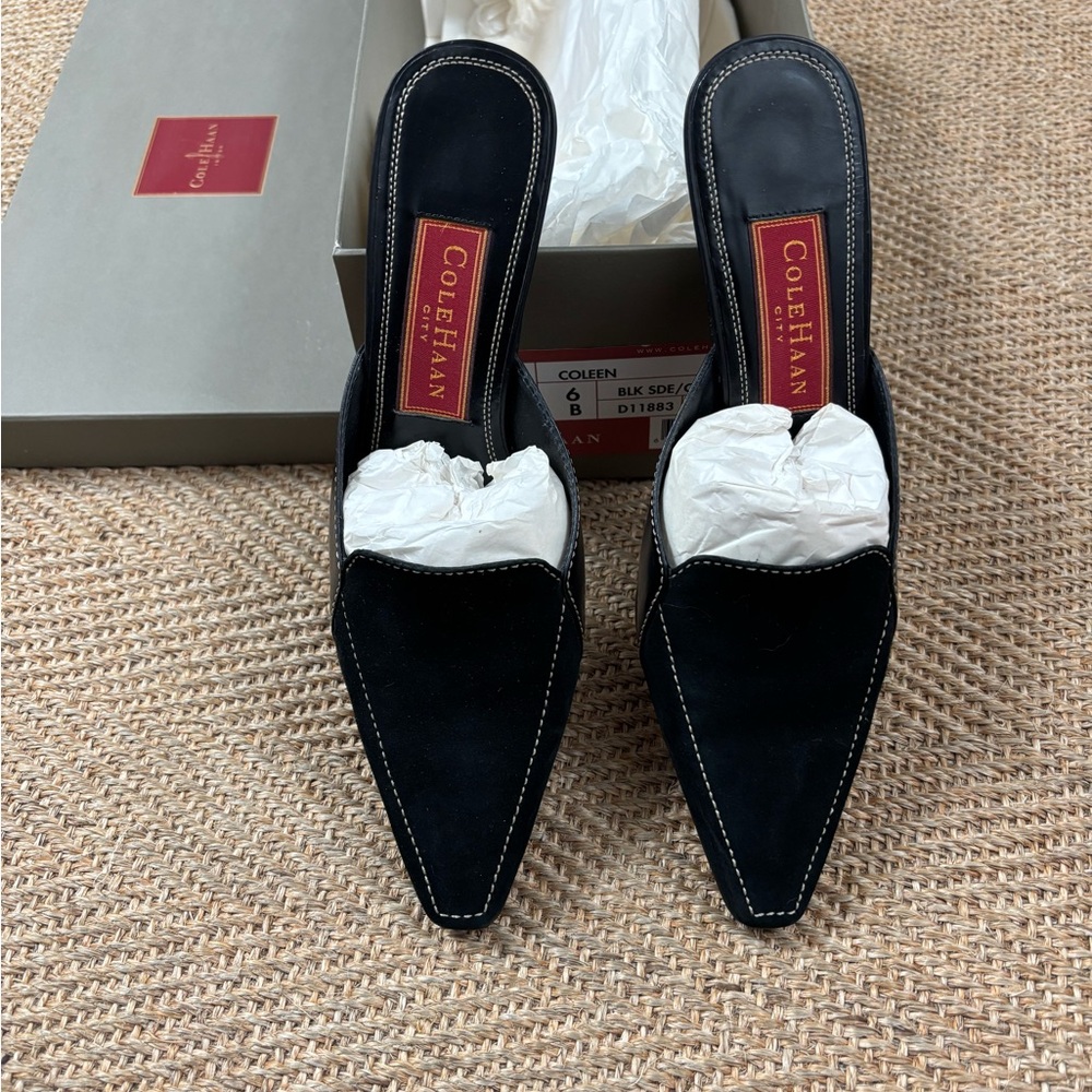 Cole Haan Black Mules Sleek Design